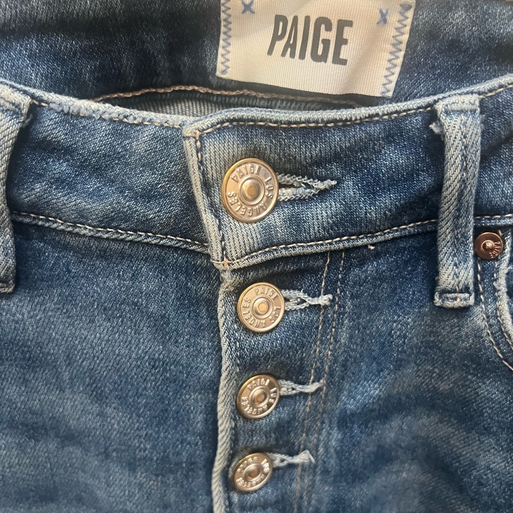PAIGE Classic Blue Button-Fly Jeans
